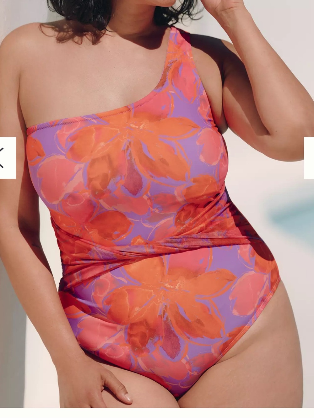 NWOT Hutch Rowan by Anthropologie Shoulder Floral Swimsuit Pink/Red-Sz 2X